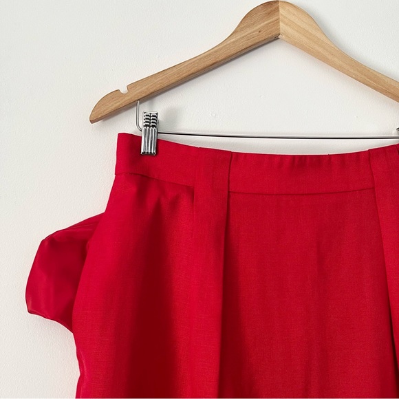 Jones New York Vintage Red Linen Blend Pencil Skirt Size 14 - Picture 3 of 11
